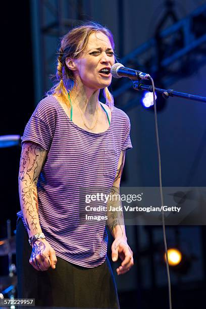 American musician Fiona Apple performs with the Watkins Family Hour Band at the Lincoln Center Out of Doors AmericanaFest NYC at Damrosch Park...