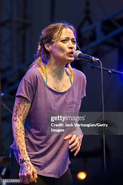 American musician Fiona Apple performs with the Watkins Family Hour Band at the Lincoln Center Out of Doors AmericanaFest NYC at Damrosch Park...