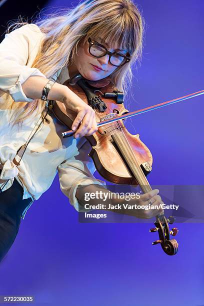 American folk-rock singer-songwriter and fiddler Sara Watkins performs with the Watkins Family Hour Band in a song-by-song performance of Bob Dylan's...