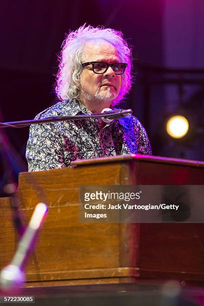 American musician Al Kooper plays a Hammond B3 organ as he performs with the Watkins Family Hour Band during a performance in celebration of the 50th...