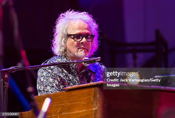 American musician Al Kooper plays a Hammond B3 organ as he performs with the Watkins Family Hour Band during a performance in celebration of the 50th...