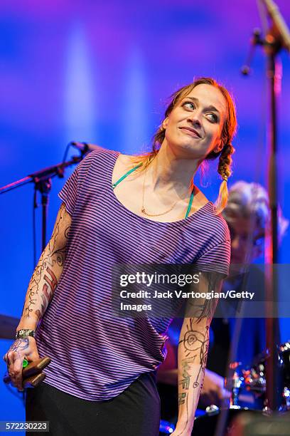 American singer-songwriter Fiona Apple performs with the Watkins Family Hour Band during a performance in celebration of the 50th anniversary of Bob...