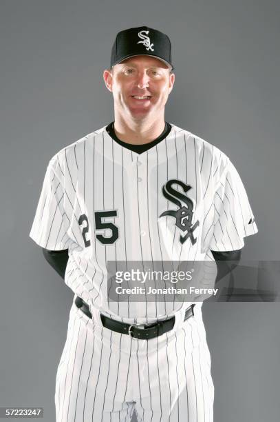 Jim Thome poses for a portrait during the Chicago White Sox Photo Day on February 26, 2006 at Tuscon Electric Park in Tucson, Arizona.