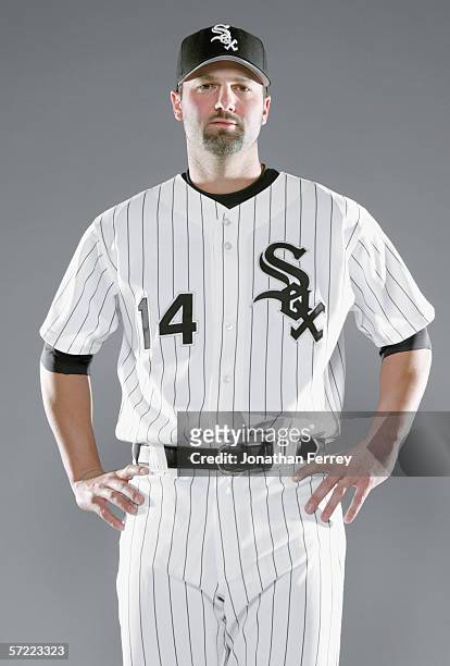 Paul Konerko poses for a portrait during the Chicago White Sox Photo Day on February 26, 2006 at Tuscon Electric Park in Tucson, Arizona.