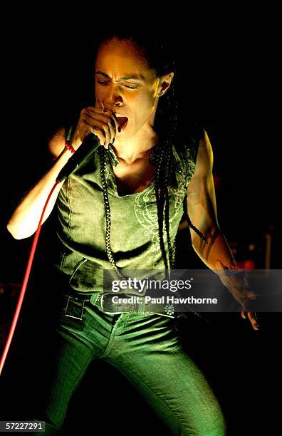 Singer/actress Jada Pinkett Smith of the band Wicked Wisdom performs at the Starland Ballroom March 31, 2006 in Sayreville New Jersey.