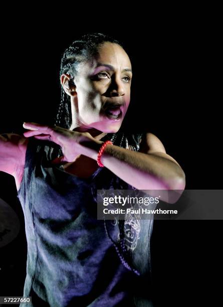 Singer/actress Jada Pinkett Smith of the band Wicked Wisdom performs at the Starland Ballroom March 31, 2006 in Sayreville New Jersey.
