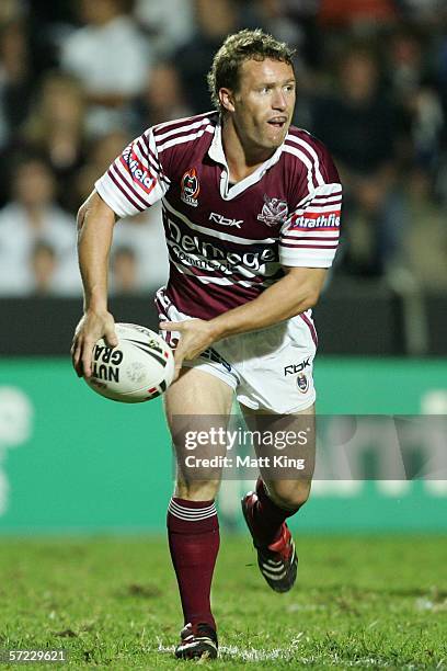 Matt Orford of the Sea Eagles in action during the round four NRL match between the Manly Warringah Sea Eagles and the Sydney Roosters at Brookvale...