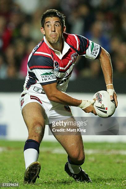 Braith Anasta of the Roosters in action during the round four NRL match between the Manly Warringah Sea Eagles and the Sydney Roosters at Brookvale...