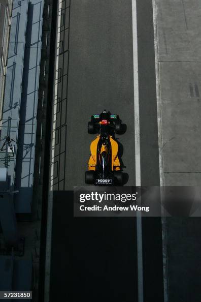 Stephen Simpson Racing Stephen Simpson of South Africa leaves the pit during the warm-up ...
