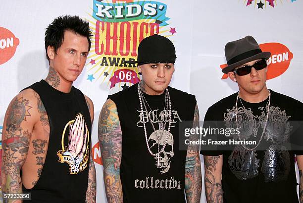 Musician Benji Madden and band members of Good Charlotte arrive at the 19th Annual Kid's Choice Awards held at UCLA's Pauley Pavilion on April 1,...