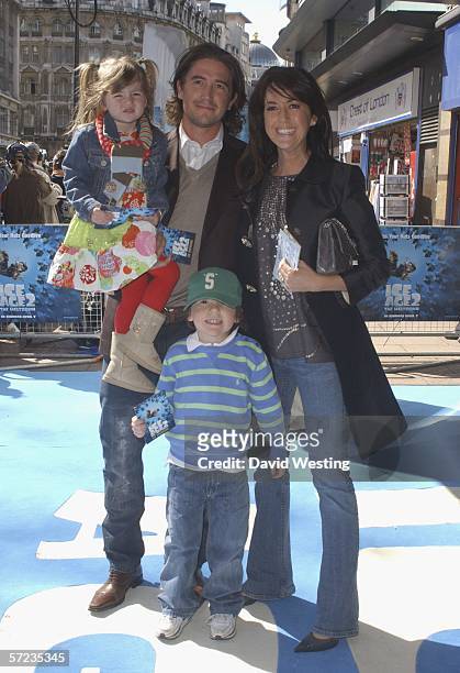 Harry Kewell , Sheree Murphy and family arrive at the UK Premiere of 'Ice Age 2: The Meltdown' at the Empire Leicester Square on April 2, 2006 in...
