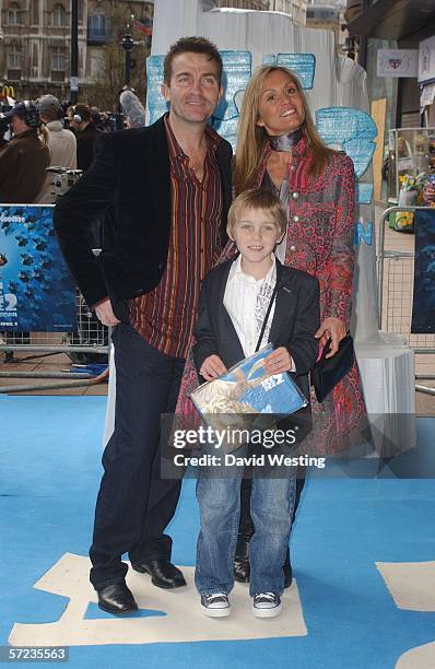 Actor Bradley Walsh with wife Donna and son Barney arrive at the UK Premiere of 'Ice Age 2: The Meltdown' at the Empire Leicester Square on April 2,...