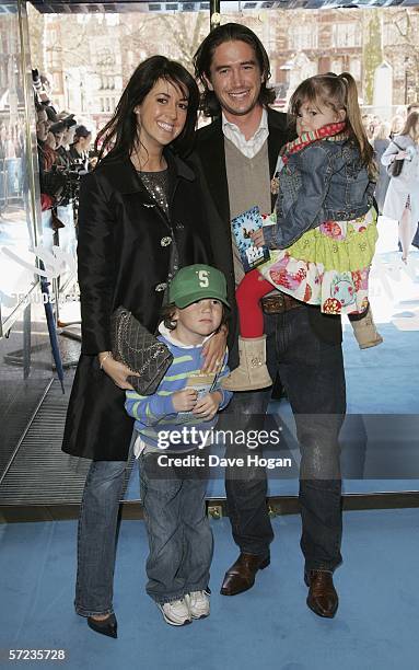 Actress Sheree Murphy and husband footballer Harry Kewell with their children Taylor and Ruby arrive at the UK Premiere of 'Ice Age 2: The Meltdown'...