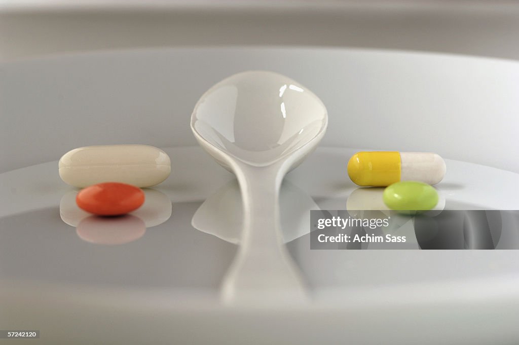 Medicines on plate