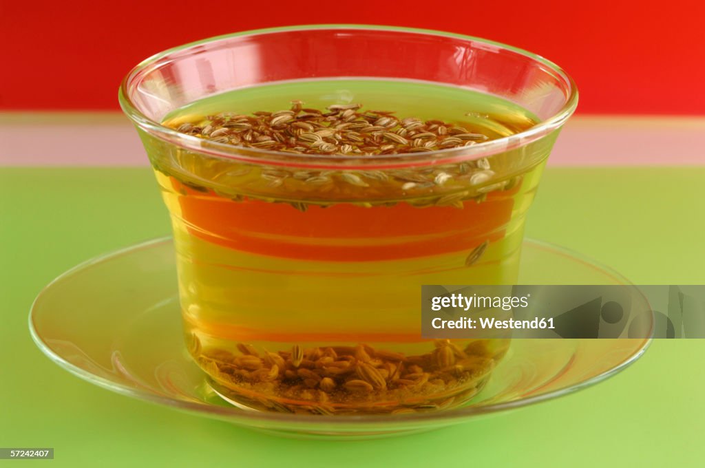 Cup of Fennel tea, close-up