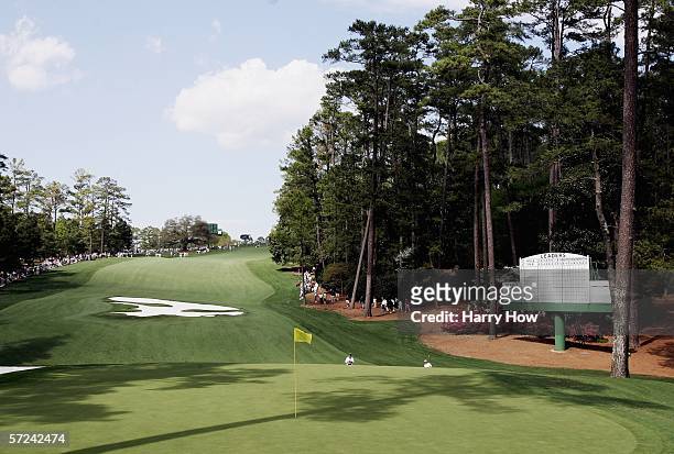 The tenth hole is shown during practice for The Masters on April 3, 2006 at the Augusta National Golf Club in Augusta, Georgia.