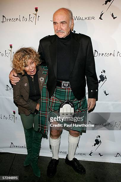 Actor Sean Connery and wife Micheline attend the Johnnie Walker Dressed to Kilt fashion show and charity event at the Synod House at St. John the...