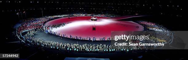 General view during the Opening Ceremony for the Melbourne 2006 Commonwealth Games at the Melbourne Cricket Ground March 15, 2006 in Melbourne,...