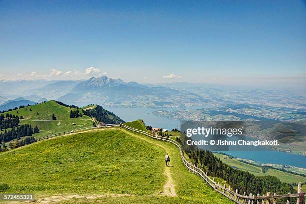 view from rigi kulm - lake lucerne stock pictures, royalty-free photos & images