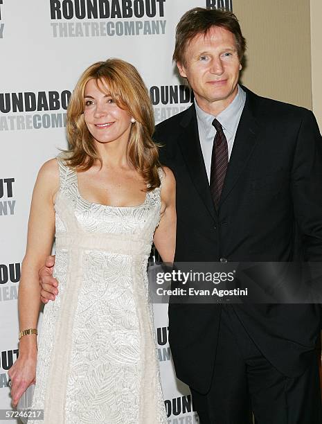 Actors Liam Neeson and Natasha Richardson attend the Roundabout Theatre Company's Spring Gala 2006 at Pier Sixty, Chelsea Piers April 03, 2006 in New...