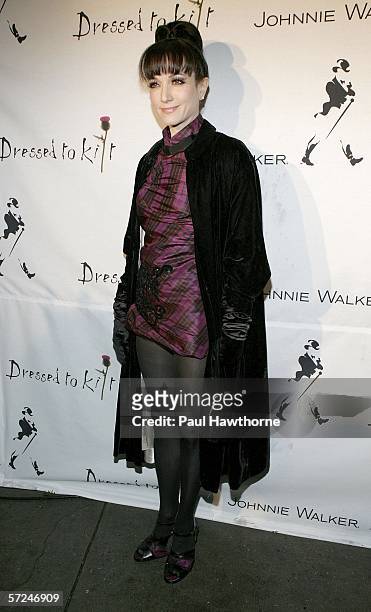 Actress Bebe Neuwirth attends the Johnnie Walker Dressed to Kilt fashion show and charity event at the Synod House at St. John the Divine Cathedral...