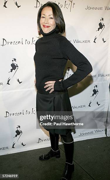 Television personality Ann Curry attends the Johnnie Walker Dressed to Kilt fashion show and charity event at the Synod House at St. John the Divine...