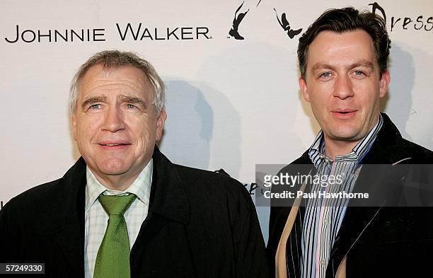 Actor Brian Cox and his son Alan Cox attend the Johnnie Walker Dressed to Kilt fashion show and charity event at the Synod House at St. John the...