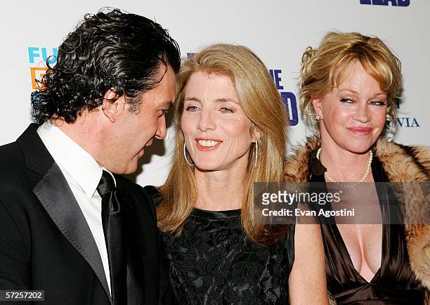 Actor Antonio Banderas, Caroline Kennedy, Fund for Public Schools Vice Chair, and actress Melanie Griffith attend the world film premiere of New Line...