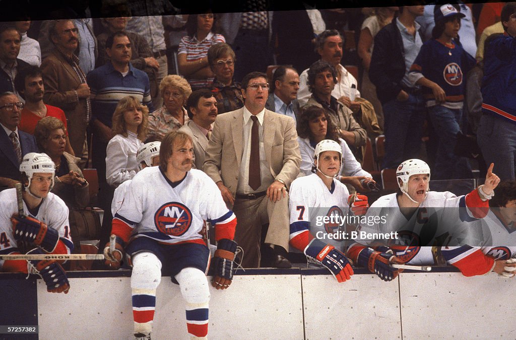 New York Islanders Head Coach Al Arbour In The Bench