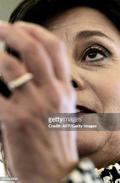 Amsterdam, NETHERLANDS: Dutch Minister of Integration and Immigration and member of the labour party VVD, Rita Verdonk, is pictured 05 April 2006...