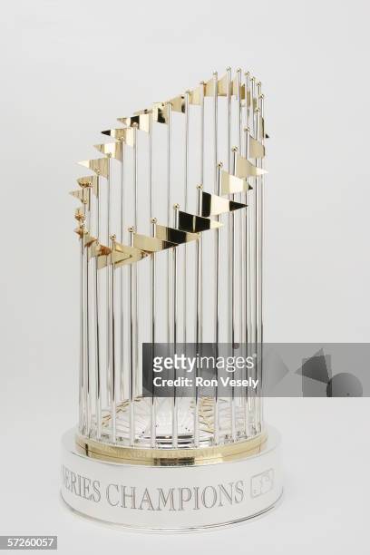 The Official Major League Baseball World Series Championship Trophy, awarded by the Commissioner's Office to the 2005 World Series Champion Chicago...