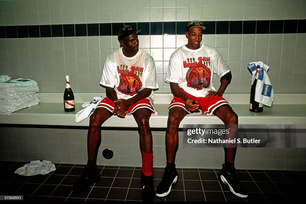 Michael Jordan and Scottie Pippen Postgame Portrait