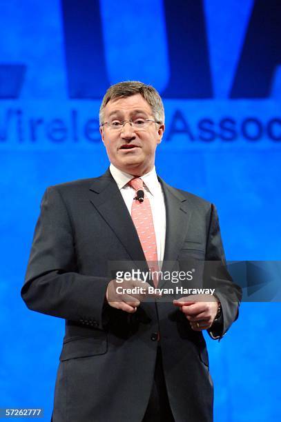 Glen Britt, chairman and CEO of Time Warner Cable, speaks during his keynote speech during the 2006 Cellular Telecommunications & Internet...