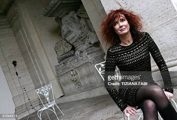 French actress Sabine Azema poses during the photocall of "Incontri d'Amore" directed by Arnaud and Jean-Marie Larrieu of France, in Rome 05 April...