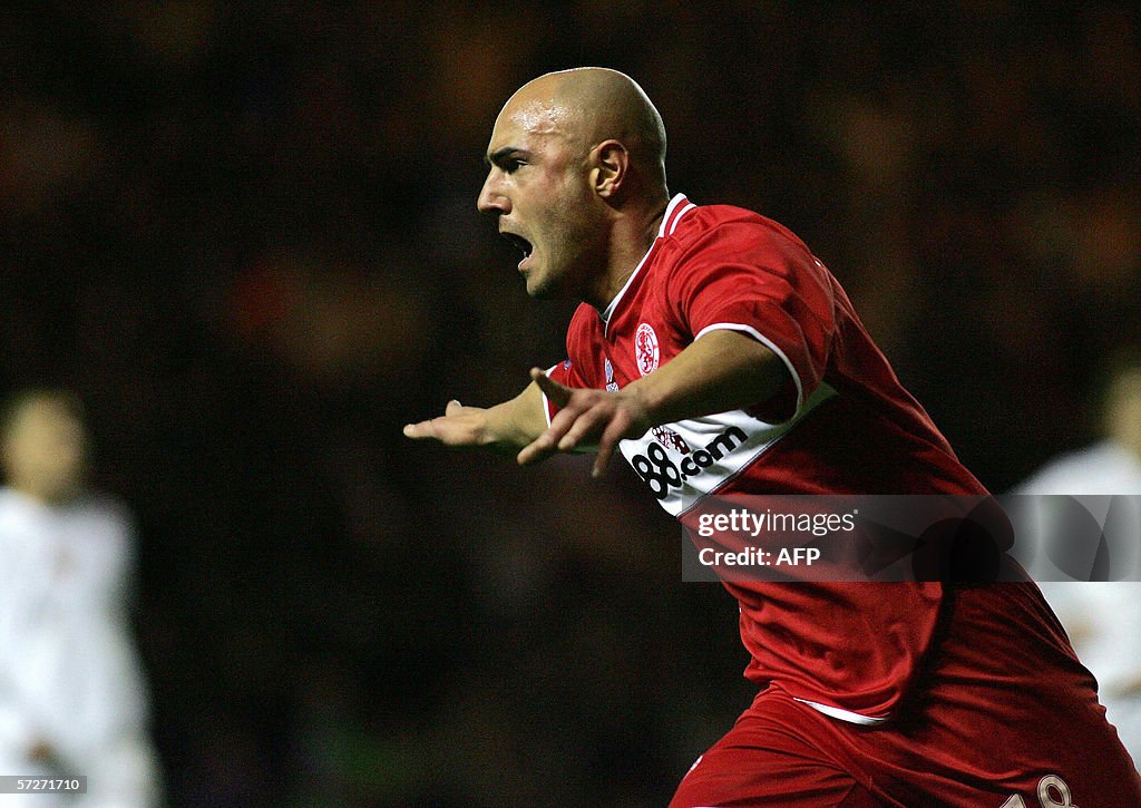 Middlesbrough's Massimo Maccarone celebr