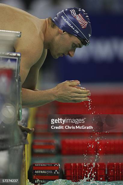 Robert Margalis of USA prepares to swim in the Men's 400m freestyle final during day three of the FINA World Swimming Championships held at Qi Zhong...