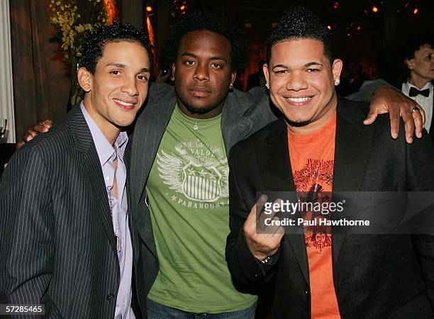 Pop artists Ammy, David and Gio of Voz A Voz attend the BMI's 13th Annual Latin Awards at the 18th Street Pavilion on April 07, 2006 in New York City.