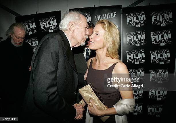Director Robert Altman and actress Felicity Huffman attend the 2006 Filmmakers' Tribute Dinner during the Sarasota Film Festival at the Longboat Key...
