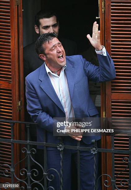 Man sings the prayer, "La Saeta", during the procession "Nuestra Senora de la Hiniesta" on the first day of holy week in Seville, Spain, 09 April...