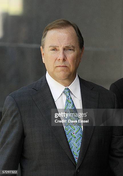 Former Enron CEO Jeff Skilling leaves the Bob Casey U.S. Courthouse for the midday break during his fraud and conspiracy trial April 10, 2006 in...