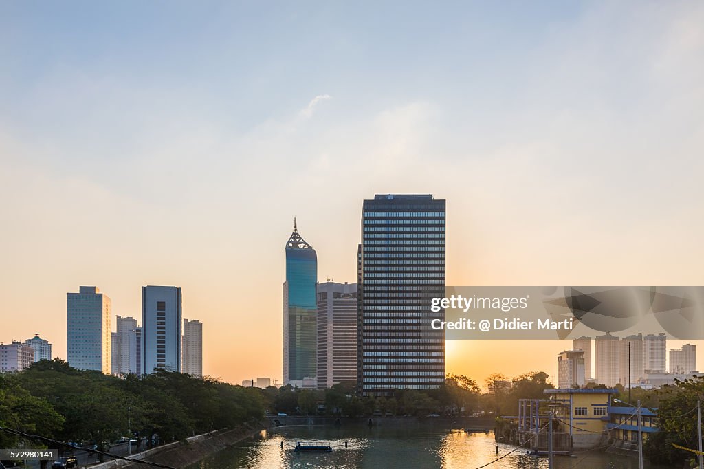Sunset over Jakarta, Indonesia capital city