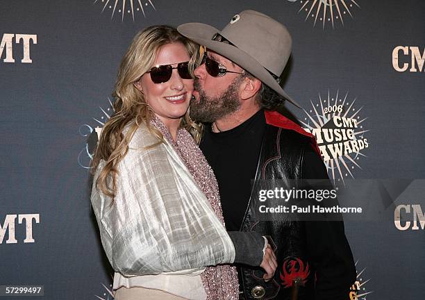 Singers Hank Williams Jr. And his daughter Holly Williams arrive at the 2006 CMT Music Awards at the Curb Event Center at Belmont University April...