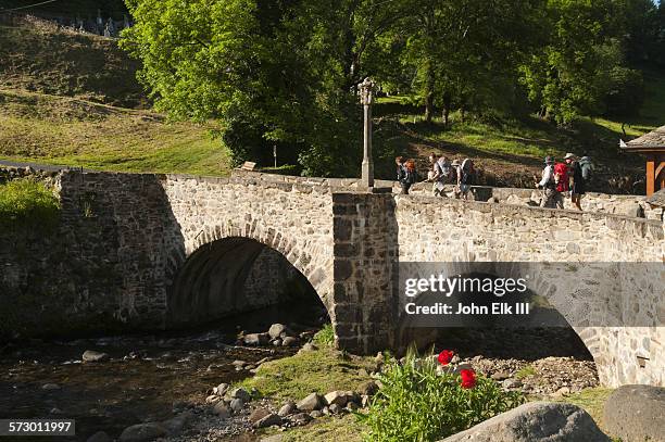 santiago de compostela pilgrimage trail - aveyron stock pictures, royalty-free photos & images