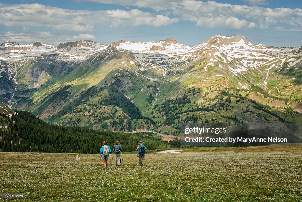 Hiking in the Mountains in Spring