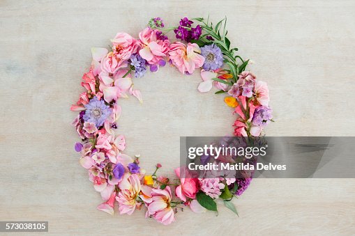 Pretty pastel pink and purple flower wreath Pretty pastel pink and purple flower wreath
