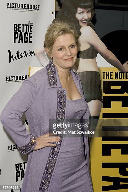 Director Mary Harron arrives at the premiere of "The Notorious Bettie Page" hosted by Picturehouse and Interview Magazine on April 10, 2006 in New...