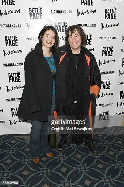 Katie Roumel and Christine Vachon arrive at the premiere of "The Notorious Bettie Page" hosted by Picturehouse and Interview Magazine on April 10,...