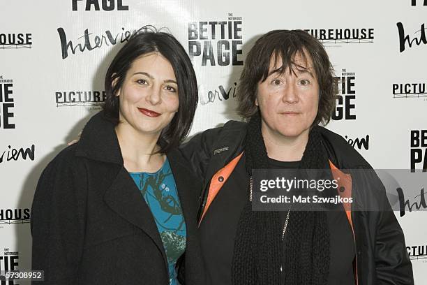 Katie Roumel and Christine Vachon arrive at the premiere of "The Notorious Bettie Page" hosted by Picturehouse and Interview Magazine on April 10,...