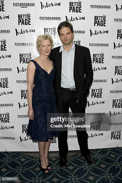 Actress Gretchen Mol and her husband, director Tod Williams arrive at the premiere of "The Notorious Bettie Page" hosted by Picturehouse and...