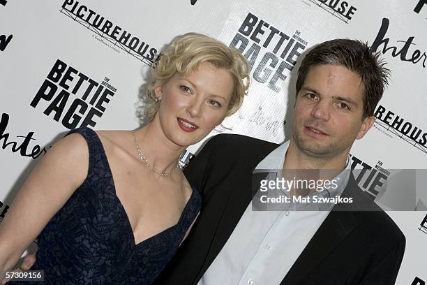 Actress Gretchen Mol and her husband, director Tod Williams arrive at the premiere of "The Notorious Bettie Page" hosted by Picturehouse and...